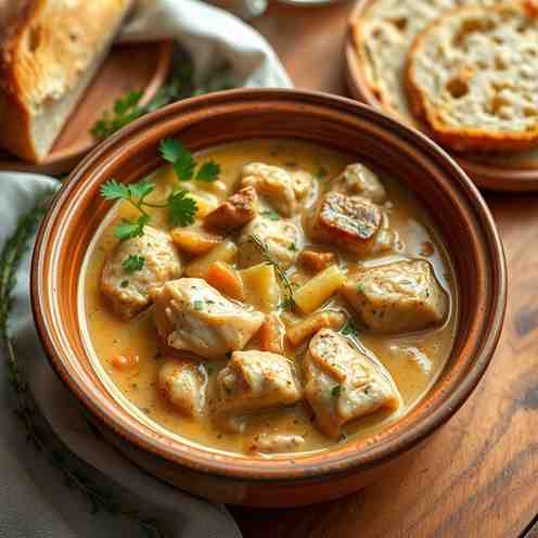 Creamy Chicken Fricassée - Easy French Meat Stew Recipe
